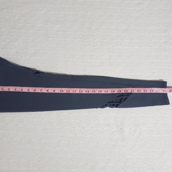 Alo Entwine Legging Womens S Anthracite Lattice Lace Panel Fitted Yoga Athletic - Picture 6 of 9